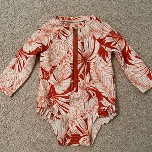 NWOT Old Navy Baby Girl One Piece Rash Guard Swimsuit 3-6MO